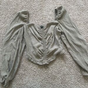 Forever 21 Taupe Ruched Blouse